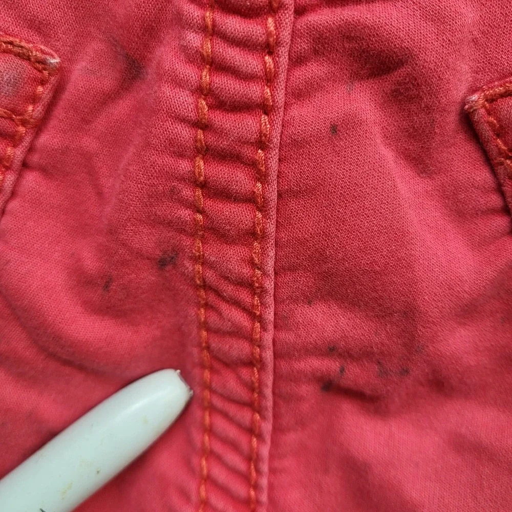 True Religion Men Denim Shorts 29 Red Geno Relaxed Slim 13